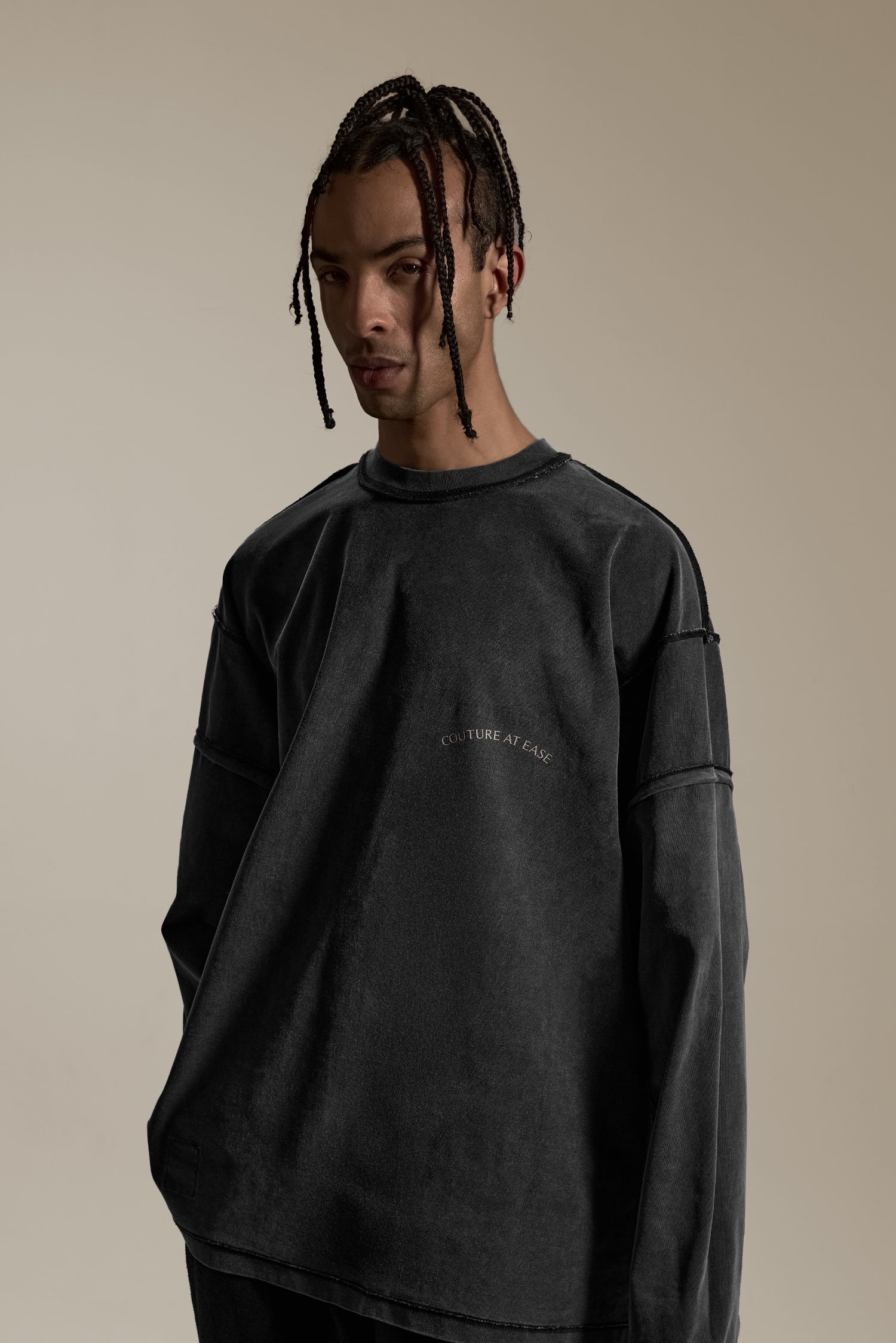 REVERSIBLE WASHED LONG SLEEVE TEE